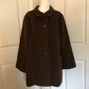 Eileen Fisher Brown Baby Alpaca Wool Coat